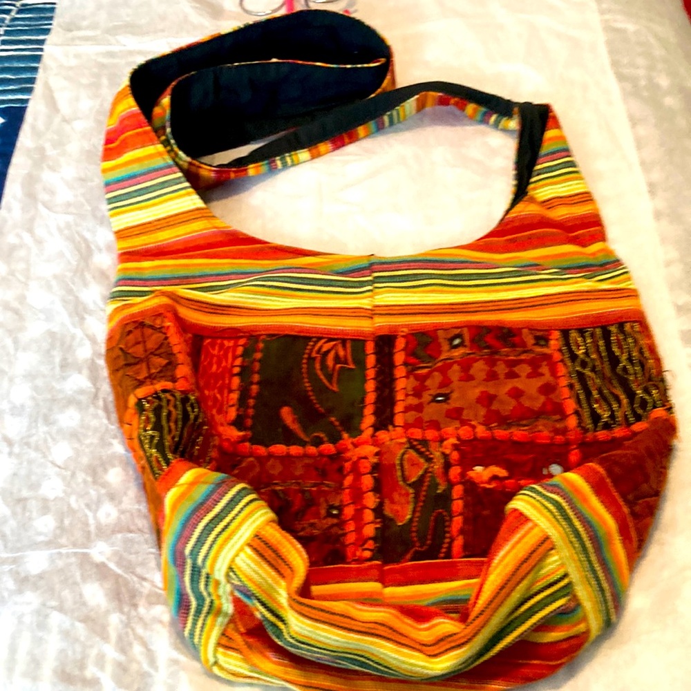Colorful lightweight bohemian style shoulder bag